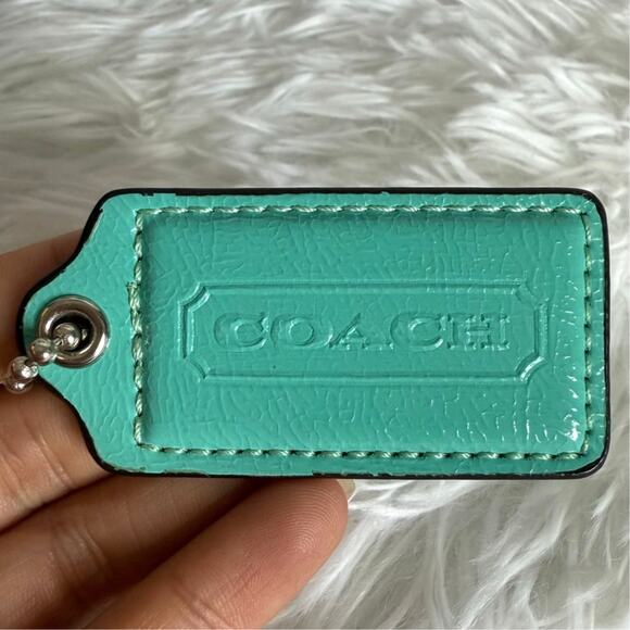 2.5" COACH Turq Replacement Fob Bag Charm Hang tag Hangtag - Picture 1 of 2